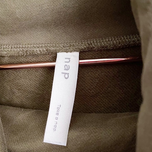 Nap Boxy Turtleneck Olive Green Sweatshirt - Picture 9 of 9